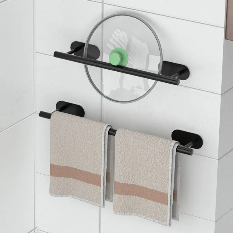 40cm Stainless Steel Bathroom Towel Rack No Drilling Self Adhesive Wall-Mounted Towel Clothes Shelf Holder Hanger Home Bath Rack Beauty World Shop