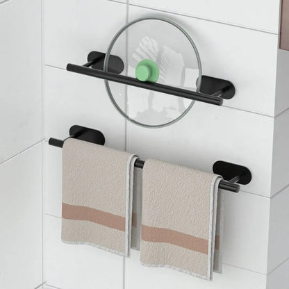 40cm Stainless Steel Bathroom Towel Rack No Drilling Self Adhesive Wall-Mounted Towel Clothes Shelf Holder Hanger Home Bath Rack Beauty World Shop