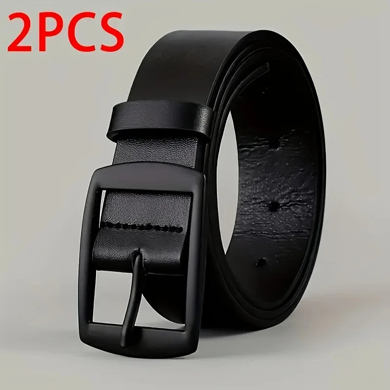 New Luxury Belt for Men PU Leather Belt Metal Pin Buckle High Quality Famous Brand Designer Waist Strap Belt for Jeans Plus Size Beauty World Shop