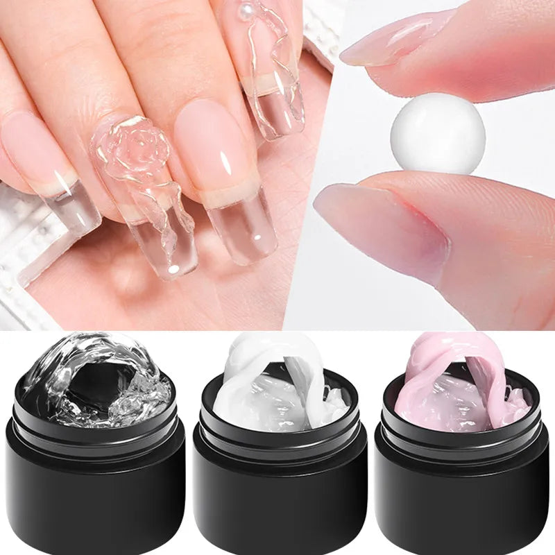 2/3pcs Clear Non-Stick Hand Extension Gel Nail Polish Set 3D Shaping/Sculpting/Carving UV/LED Gel Jelly Hard Gel Manicure DIY Beauty World Shop