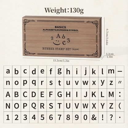Journal GO 70pcs/set Wooden Rubber Alphabet Letter Number Stamp Set for Card Collage Junk Journal Scrapbooking DIY Standard Seal Beauty World Shop