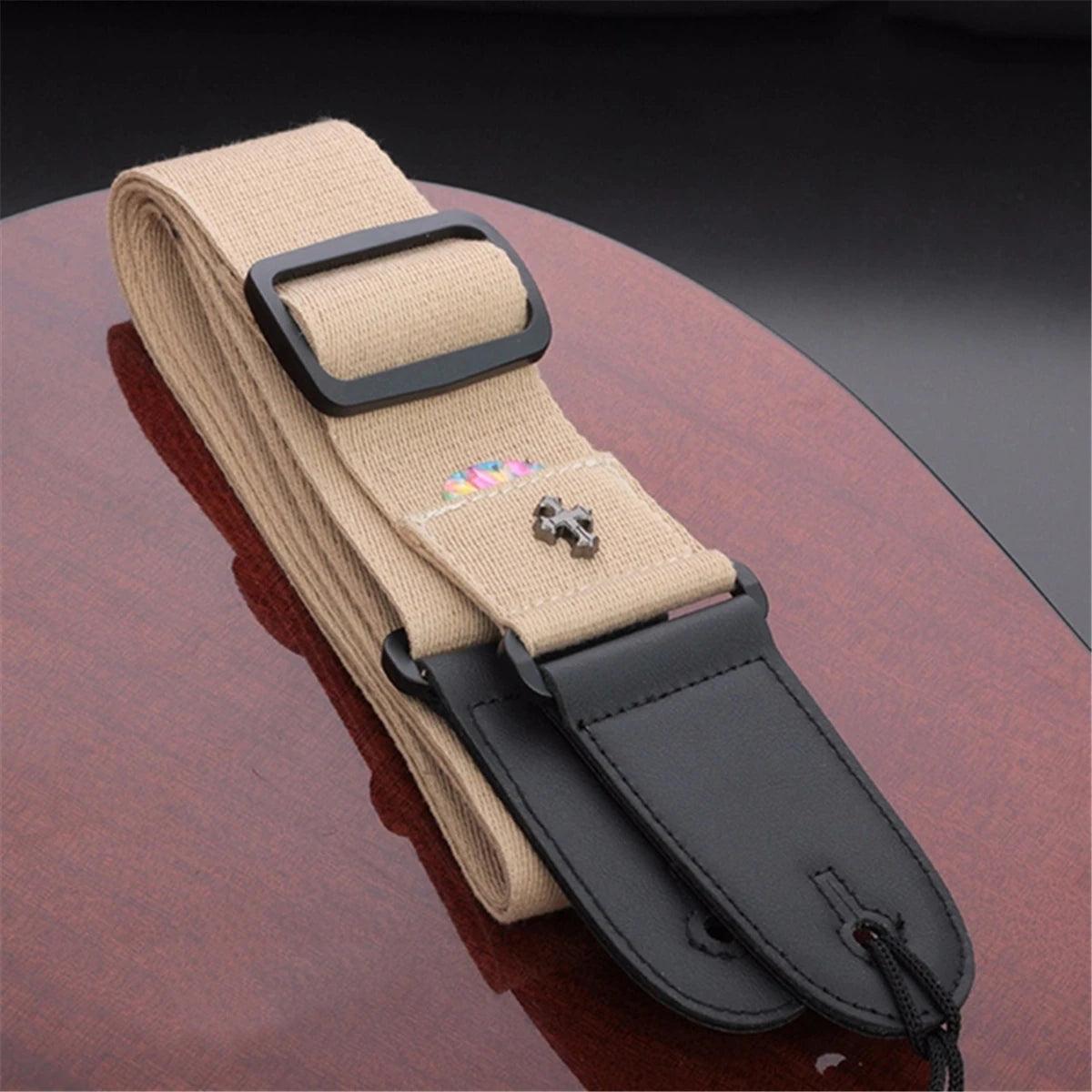 Electric Guitar Strap Acoustic Folk Guitarra Belt Straps Vintage Cross Personality Guitar Straps Pick Pocket Guitar Accessories Beauty World Shop