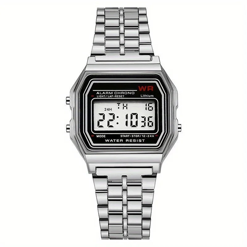 F91W Non-Waterproof Steel Band Watch For Women, Men, Business Clock, Multi-Functional LED Digital Sports Watch, Electronic Clock Beauty World Shop