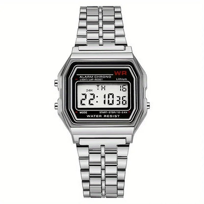 F91W Non-Waterproof Steel Band Watch For Women, Men, Business Clock, Multi-Functional LED Digital Sports Watch, Electronic Clock Beauty World Shop