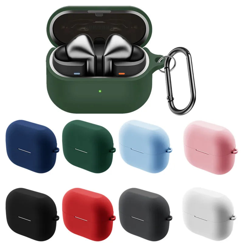 Silicone Case For Samsung Galaxy Buds 3 Pro Buds 3 FE Earbuds Accessories Shockproof Cover Dust-proof Keychain Coque Capa Fundas