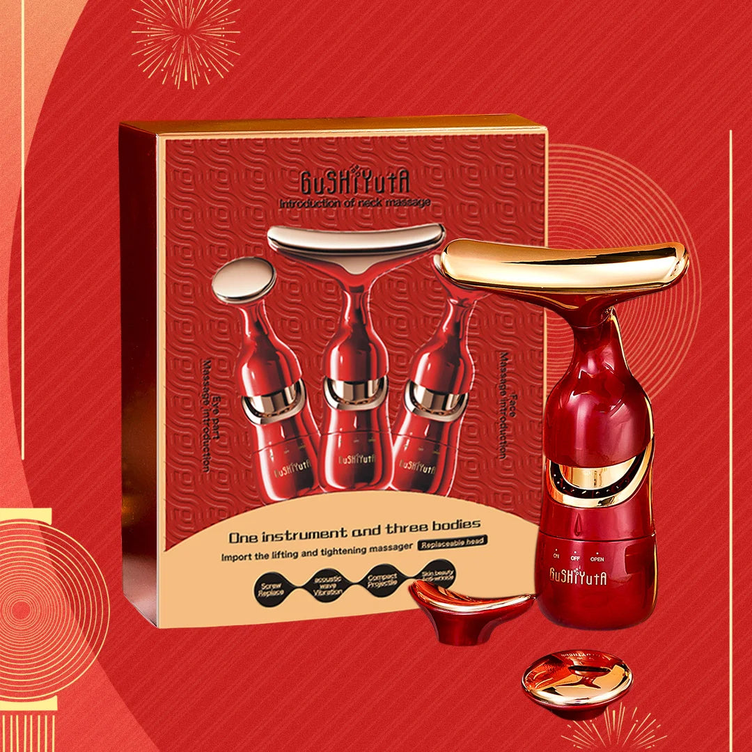 3 In 1 Facial Lifting Device Neck Facial Eye Massage Face Slimmer EMS Beauty Skin Tightening Wrinkle Anti Aging Face Massager Beauty World Shop