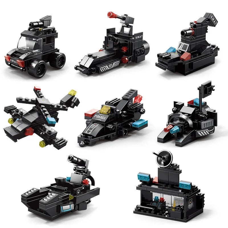 Compatible with Lego 585Pcs City Police Station SWAT Truck Car Building Blocks DIY Toys for Boys Kids Gifts Beauty World Shop
