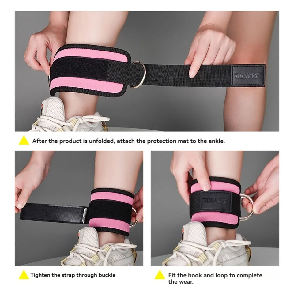 AOLIKES Adjustable Padded Ankle Wrist Cuffs Padded Straps D-Ring Glute Kickback for Cable Machine, Ideal for Glutes Exercises Beauty World Shop
