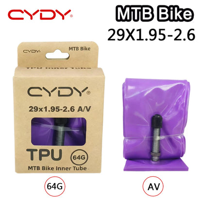 CYDY TPU MTB Bike Inner Tube Camera 29 26 27.5 29x1.95-2.6 Inch Mountain Bicycle Tire Schrader Valve AV pneu 29er Cycling Tube Beauty World Shop