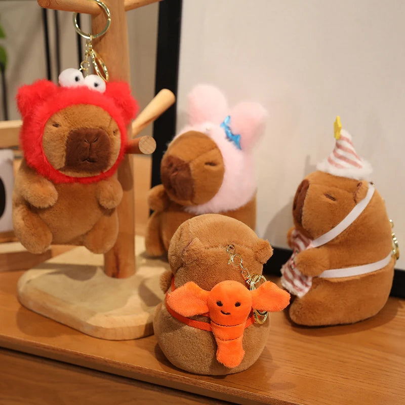Capybara Plush Toy Pendant Keychain Capibara Cosplay Pokemon Pikachu Disney Stitch Sanrio Kuromi Plushies Stuffed Bag Decor Gift Beauty World Shop