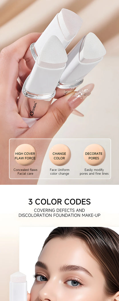 O'CHEAL Temperature Changing Foundation Stick Facial Coverage Blemishes Pores Double-Headed Face Matte Makeup Foundation Cream Beauty World Shop