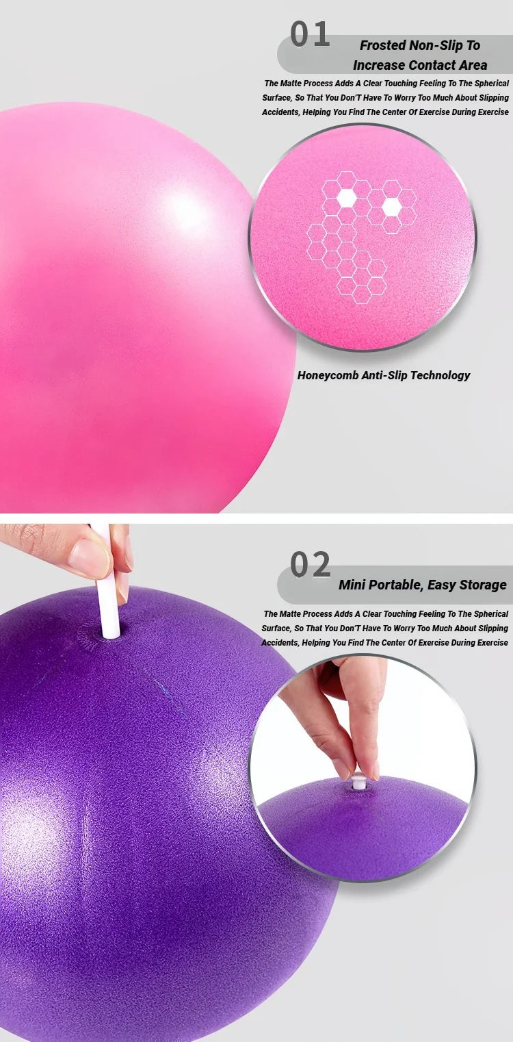 Yoga Pilates Explosion-Proof Ball Exercise Gymnastic Fitness Balance Gym Core Indoor Training Mini Balls Small Therapy Improves Beauty World Shop
