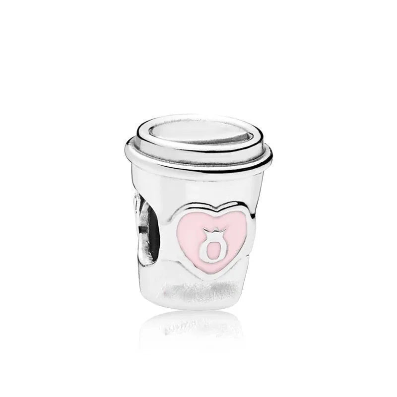 2025 Hot selling 925 Silver Pink Bird Moon Pendant Suitable for European Bracelets DIY Accessories Women's Charm Jewelry Gifts Beauty World Shop