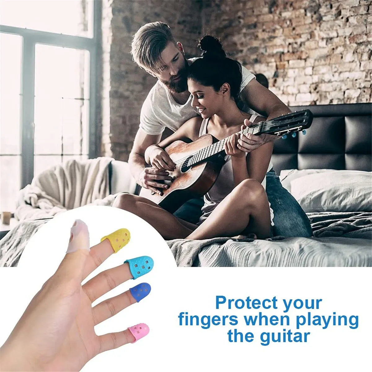 Guitar Fingertip Protectors 10 PCS Silicone Finger Guards 5 Sizes Beauty World Shop