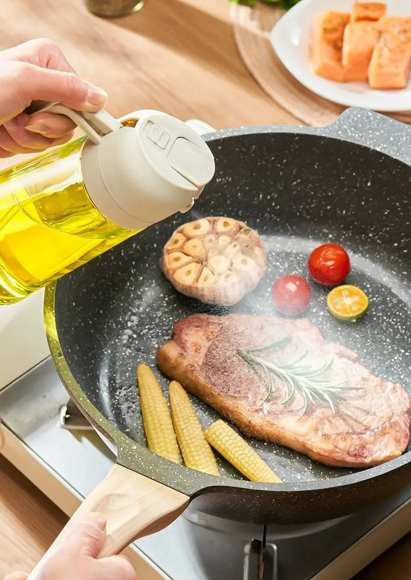 2in1 Kitchen Spray Oil Dispenser Oil Sprayer Polisher Or Only Brush Spray for Air Fryer Salad Grilling Roasting Cooking Kitchen Beauty World Shop