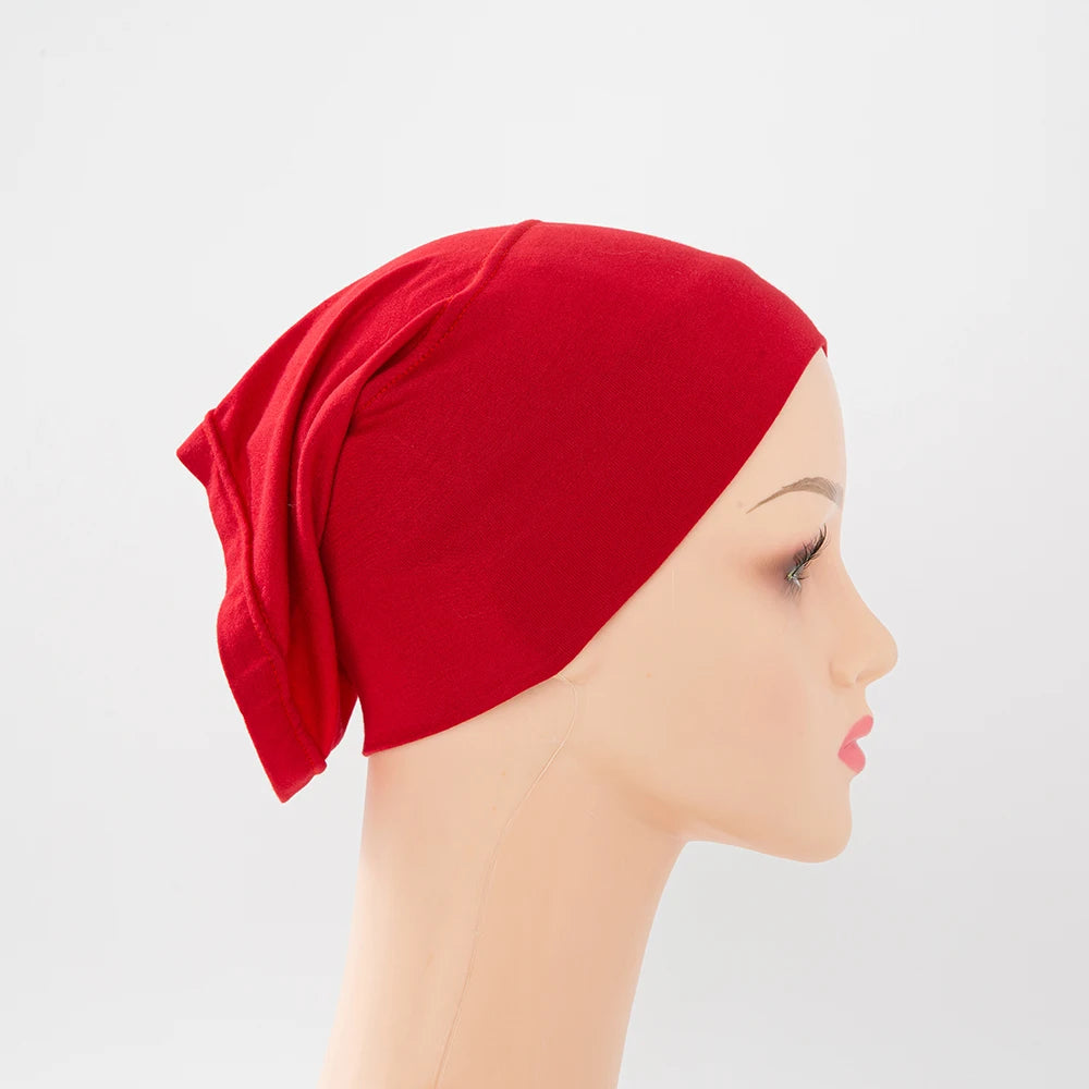 56colors Fashion Women Inner Hijab Tube Muslim Cap Bonnet Plain Islamic Underscarf Bamboo Jersey Undercaps Beauty World Shop