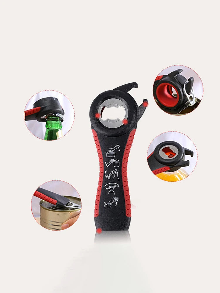 Multifunctional 6-in-1 Jar Opener And 4-in-1 Bottle Opener with Non-Slip Lids Gripper - Kitchen Tool for Easy Opening Beauty Fashion