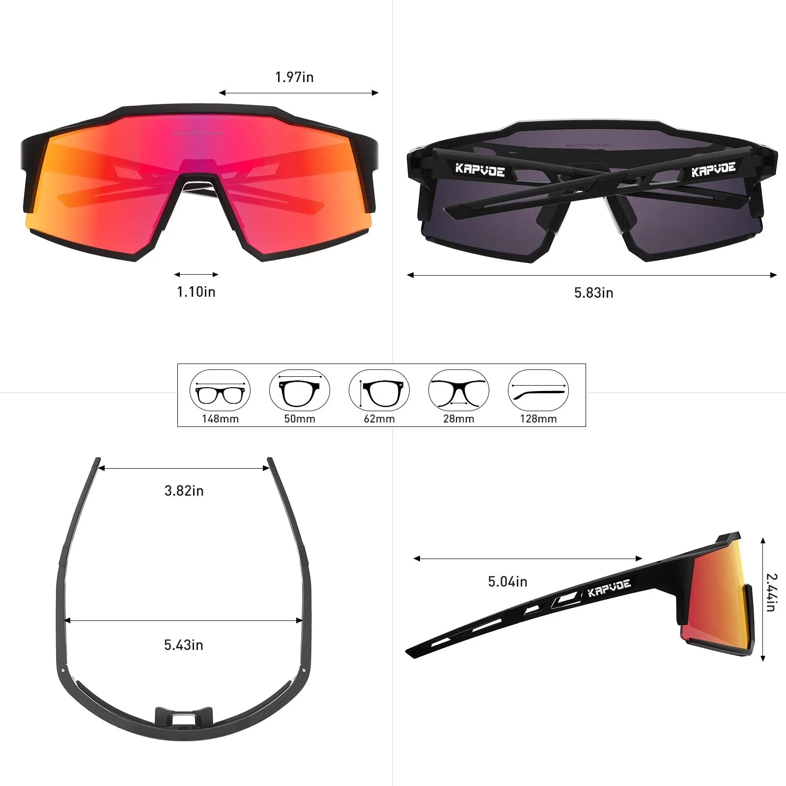 Kapvoe Cycling Glasses Polarized MTB Road Bike Glasses UV400 Protection Sunglasses Ultra Light Sport Eyewear Equipment Beauty World Shop