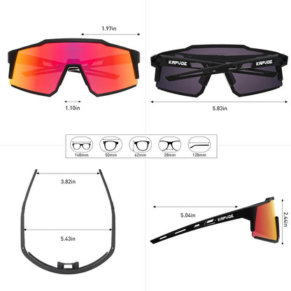 Kapvoe Cycling Glasses Polarized MTB Road Bike Glasses UV400 Protection Sunglasses Ultra Light Sport Eyewear Equipment Beauty World Shop
