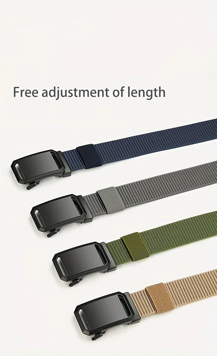 New Automatic Buckle Belt, Canvas Tactical Workwear Casual Outdoor Military Training Pants Belt For Men Beauty World Shop