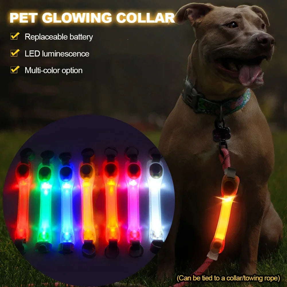 Waterproof Dog Anti-Lost Safety Glowing Collar,Multi-Color Pendants and Outdoor-Ready Flashing LED Light Strip, Night Visibility Beauty World Shop