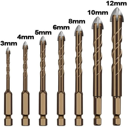 Masonry Concrete Drill Bits For Glass Ceramic Tile Brick Plastic Wood Mason Hard Alloy Wall Hole Opener Hex Shank 3mm To 12mm Beauty World Shop