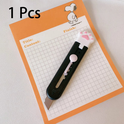 Kawaii Mini Pocket Cat Paw Art Utility Knife Express Box Knife Paper Cutter Craft Wrapping Refillable Blade Stationery Big sale Beauty World Shop
