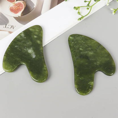 Helu Jade Gua Sha Tool Xiuyan Jade Heart-shape Massager Neck Massage Guasha Beauty Product Skin Care health Tool Beauty World Shop
