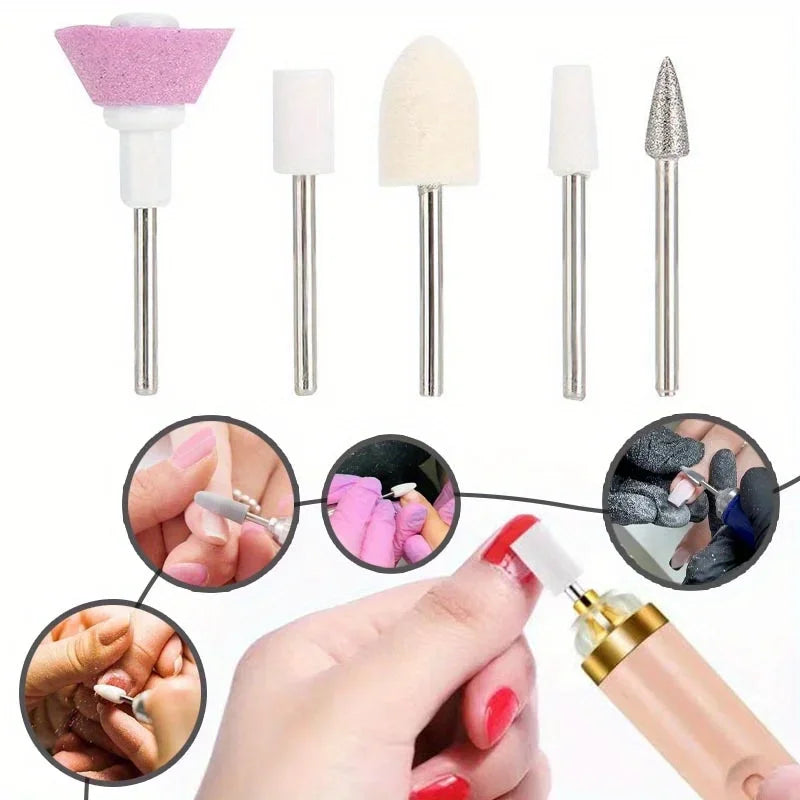 Professional 6-in-1 Electric Nail Drill Set - Nail File Pen for Filing, Polishing & Exfoliating