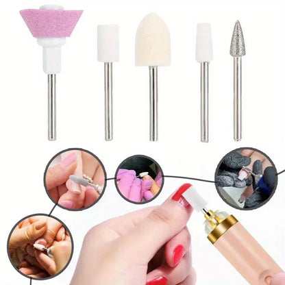 Professional 6-in-1 Electric Nail Drill Set - Nail File Pen for Filing, Polishing & Exfoliating