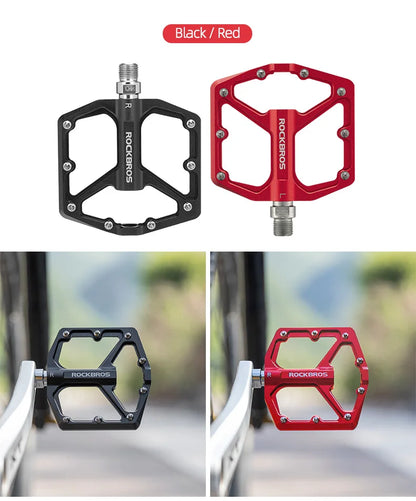 ROCKBROS MTB Cycling Ultralight Pedal Bike Bicycle Sealed DU Bearing Pedals Aluminum Alloy CRMO Non-slip Cleat Bike Part Pedals Beauty World Shop