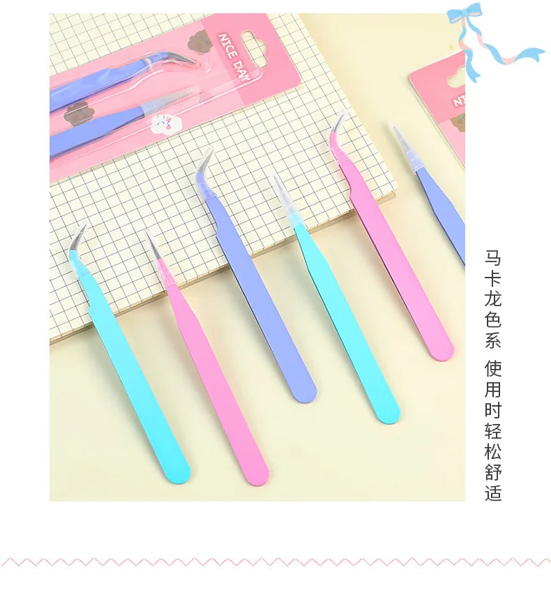 2pcs Tweezers Creative Macaroon Color Clip for DIY Decroative Journal Diary Scrapbook Sticker Tool Back To School Student Supply Beauty World Shop