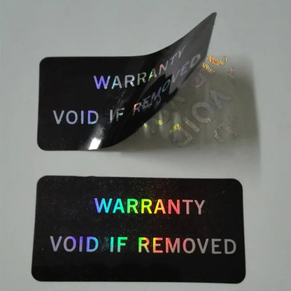 100Pcs Bar code warranty void stickers Dumb silver PET security labels with serial number waterproof tamper proof seal label Beauty World Shop