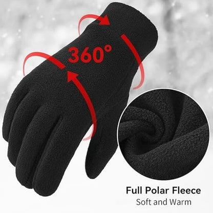 Warm Winter Gloves Polar Fleece Cold Weather Gloves Touch Screen Women and Men Thermal Gloves for Running Hiking Beauty World Shop