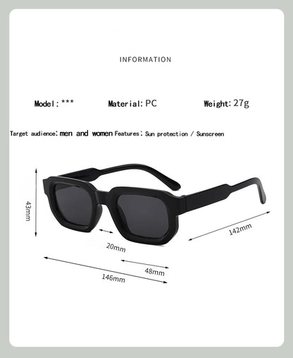New Retro Rectangular Frame Sunglasses - Fashionable Retro Sunglasses With Uv400 Protection3007 Beauty World Shop