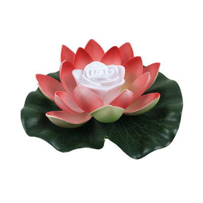 LED Waterproof Floating Lotus Light Battery Operated Artificial Lily Flower Night Lamp Pond Pool Garden Fish Tank Water Decor Beauty World Shop