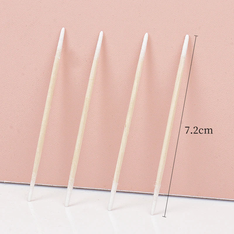 100/300 Pcs Disposable Ultra-small Cotton Swab Brush Lint Free Micro Wood Makeup Brushes Eyelash Extension Glue Removing Tools Beauty World Shop