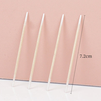 100/300 Pcs Disposable Ultra-small Cotton Swab Brush Lint Free Micro Wood Makeup Brushes Eyelash Extension Glue Removing Tools Beauty World Shop