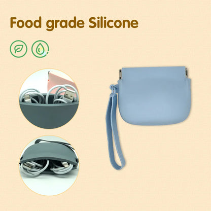 Silicone Dog Treat Bag with Hinge Portable Easy-Open Snack Pouch for Training And Walking