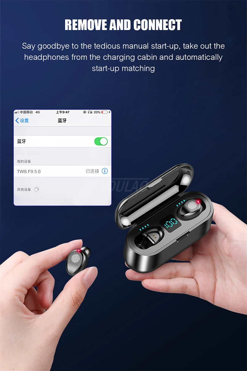 Tws F9 Wireless Esports Earphones, 5.1 Bluetooth Sports Music Earphones, Suitable For Xiaomi, Samsung, Huawei, Iphone, Oppo Beauty World Shop