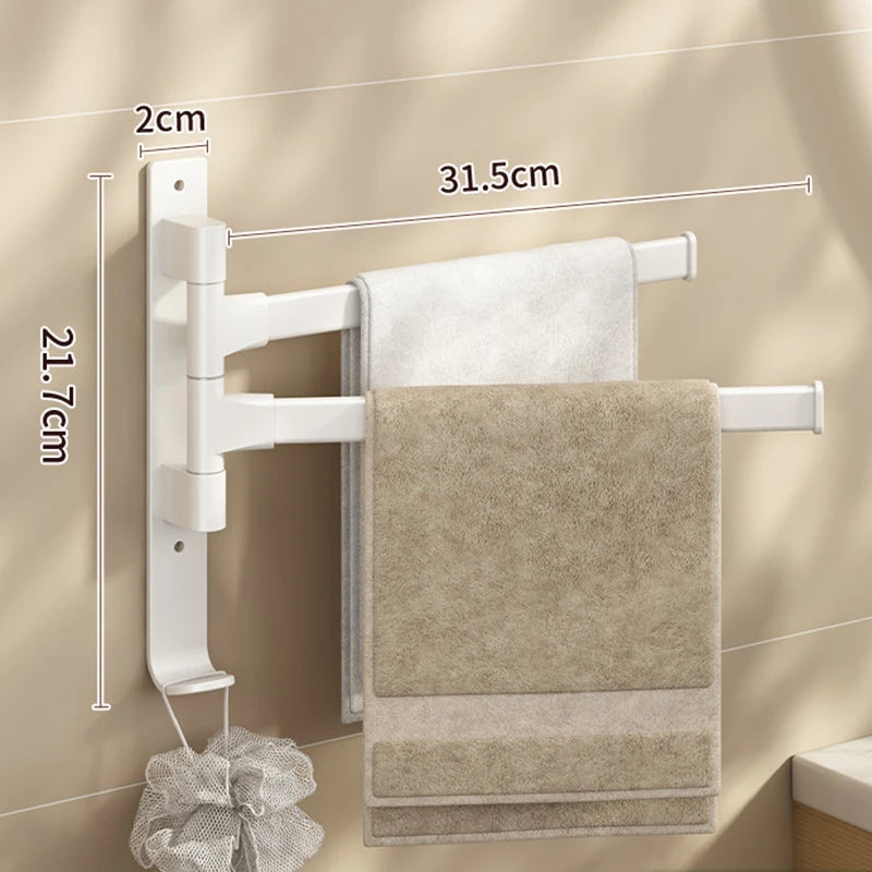 Bathroom Towel Rack Rotatable Towel Holder Space Aluminum 2/3/4/5-Bar Towel Hanger Kitchen Shelf Paper Hanging Wall Mounted Beauty World Shop