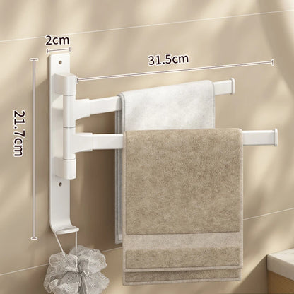 Bathroom Towel Rack Rotatable Towel Holder Space Aluminum 2/3/4/5-Bar Towel Hanger Kitchen Shelf Paper Hanging Wall Mounted Beauty World Shop