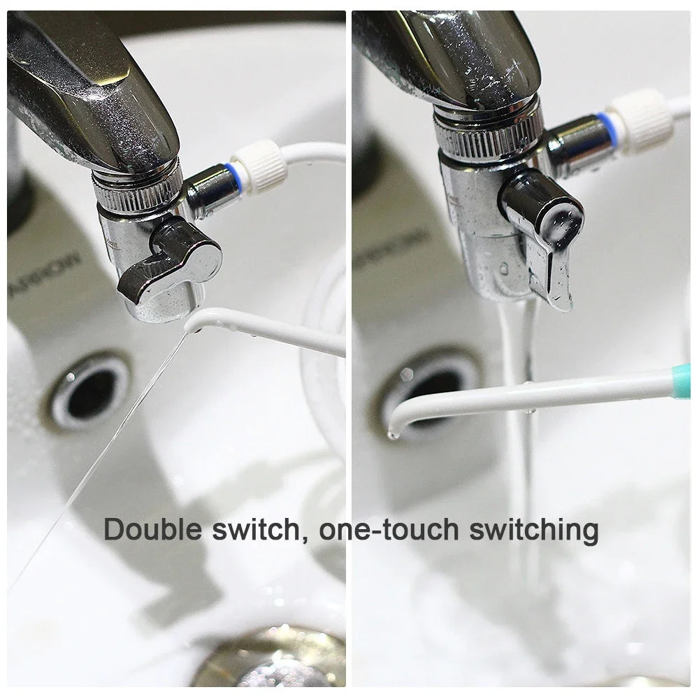 Dental Water Flosser Faucet Oral Irrigator Floss Dental Irrigator Portable Dental Water Jet Teeth Cleaning Mouth Washing Machine