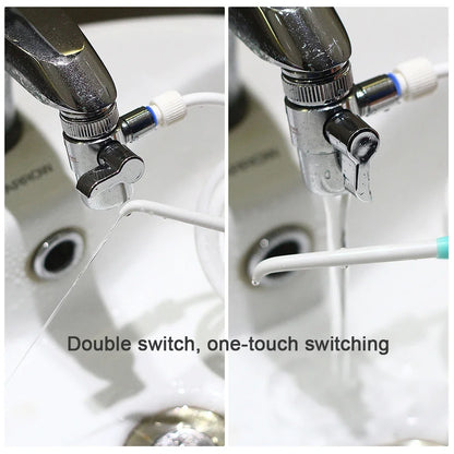 Dental Water Flosser Faucet Oral Irrigator Floss Dental Irrigator Portable Dental Water Jet Teeth Cleaning Mouth Washing Machine
