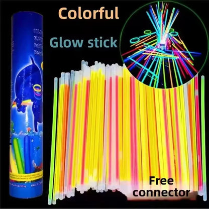 50/100Pcs Fluorescence Sticks Party Multicolor Glowing Stick Bright Colorful Light Bright Bendable Glow Bracelet Party Supplies Beauty World Shop