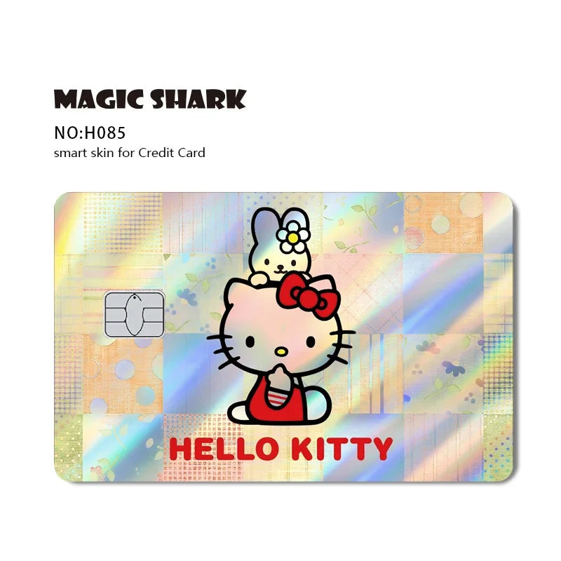 Hot Sale Hello Kitty Kuromi Holographic Laser Shinny Film Skin Cover Sticker for Debit Credit Card Bank Card Beauty World Shop