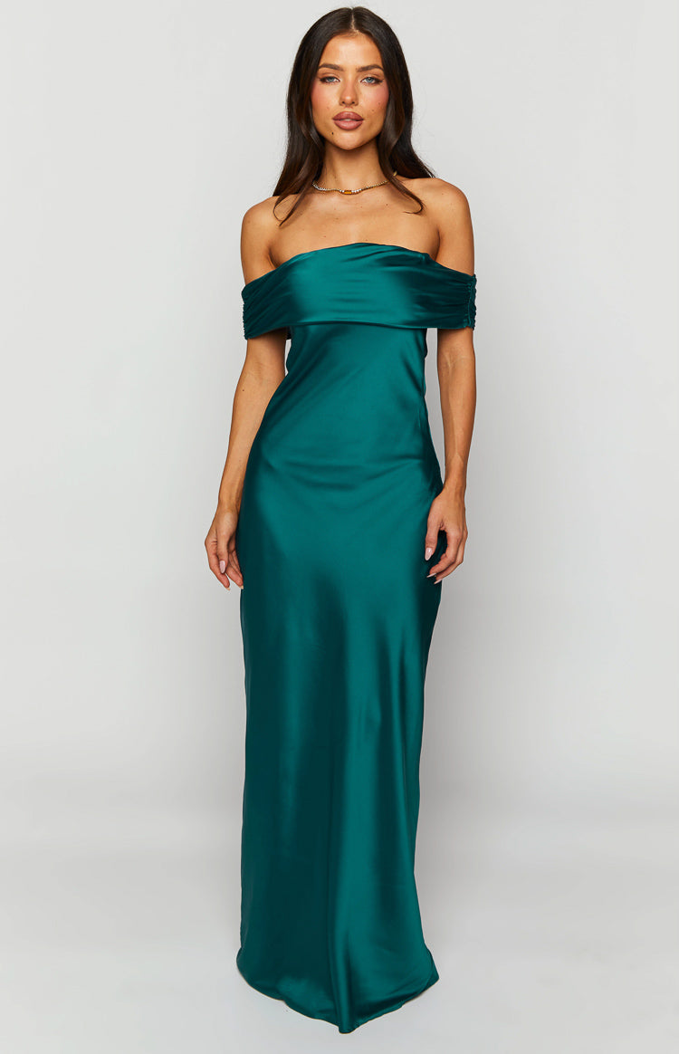 Seraphina Teal Off The Shoulder Maxi Dress BB Exclusive