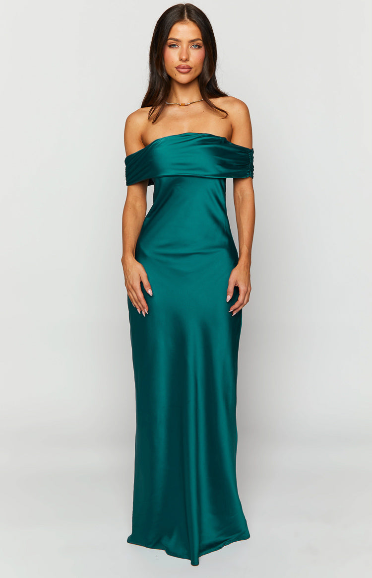 Seraphina Teal Off The Shoulder Maxi Dress BB Exclusive