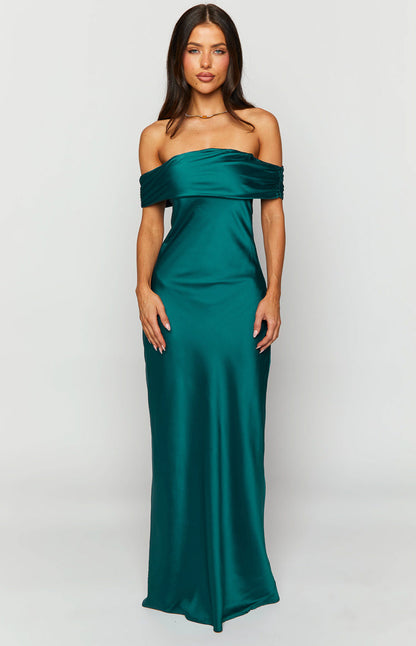 Seraphina Teal Off The Shoulder Maxi Dress BB Exclusive