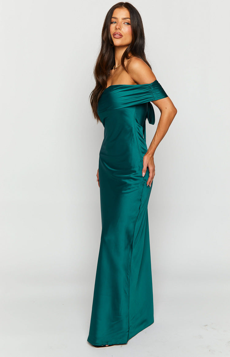 Seraphina Teal Off The Shoulder Maxi Dress BB Exclusive